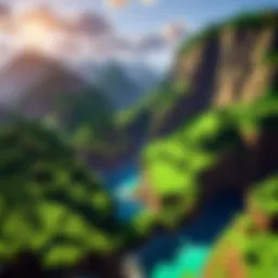A scenic view of Minecraft landscapes showcasing diverse biomes.