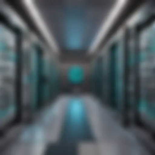 Virtual Minecraft server room with futuristic design