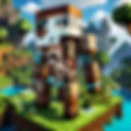 A vibrant screenshot of Minecraft Java Edition gameplay showcasing its unique graphics