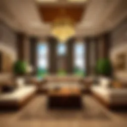 Luxurious living room with realistic furniture in Minecraft