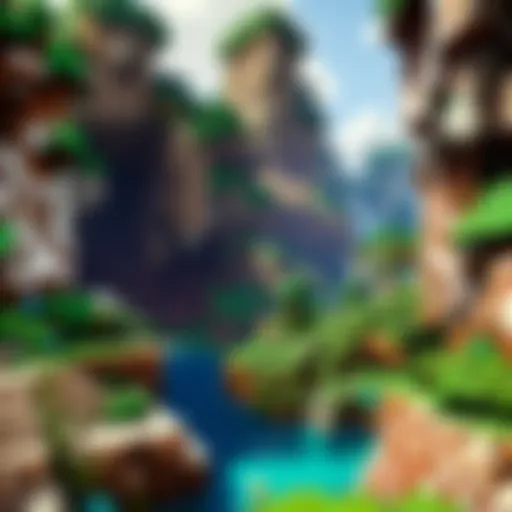 A vibrant Minecraft biome showcasing diverse landscapes