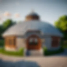 An elegant round roof structure showcasing architectural sophistication.