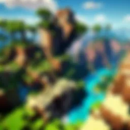 A picturesque view of a Skyblock island