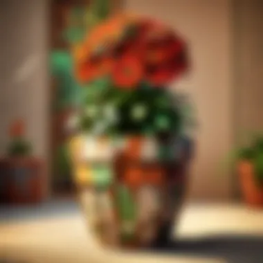 Contemporary Blend Design Sleek and stylish flowerpot lamp combination