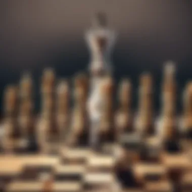 Abstract Chess Pieces in Strategic Formation