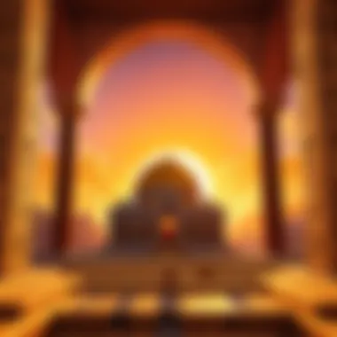 Golden Dome Sunset Sunset casting a golden glow on temple domes