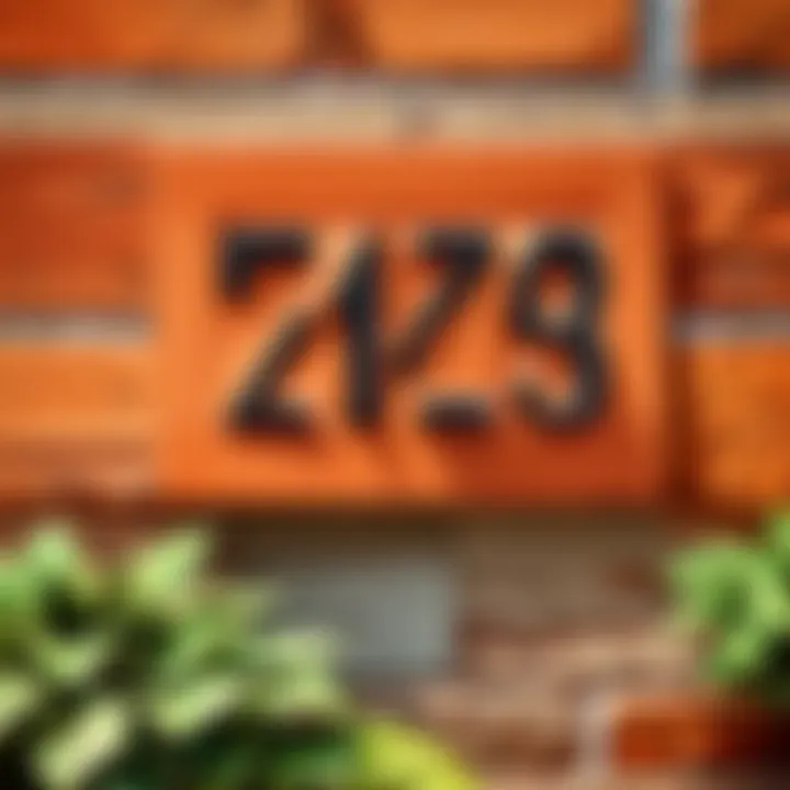 Modern Terra Cotta House Number Display