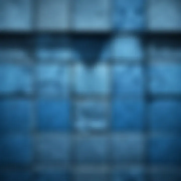 Close-up of blue concrete tile showcasing texture and details