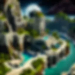 Illustration showcasing a beautifully crafted quest map in Minecraft with intricate detailing.