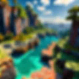 Vibrant Minecraft landscape with enhanced textures