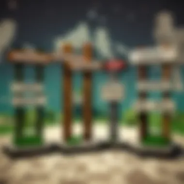 An innovative use of standing name signs within a Minecraft thematic display.