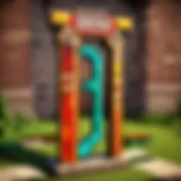 A vibrant standing name sign displaying a unique player name in a Minecraft environment.