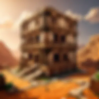 A player using dirt to build a structure