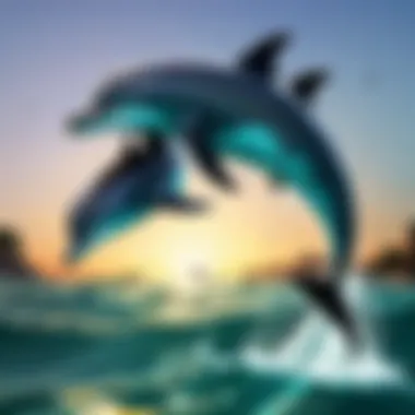 Dolphin Interaction: A Study in Play Close-up of dolphins interacting during a playful encounter