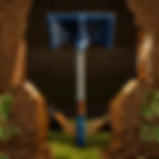 Minecraft shovel showcasing various materials