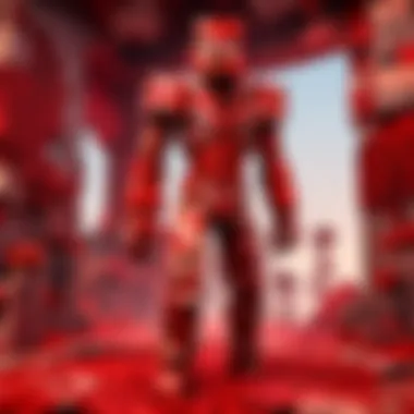 Creative Structures Using Red Dye A visually striking Minecraft creation that prominently features red dye in its design