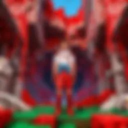 A vibrant representation of red dye in the Minecraft world showcasing its deep color