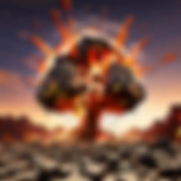 TNT explosion causing destruction in Minecraft world