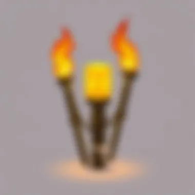 Crafting Torch Lamps Minecraft player crafting torch lamps at a workbench