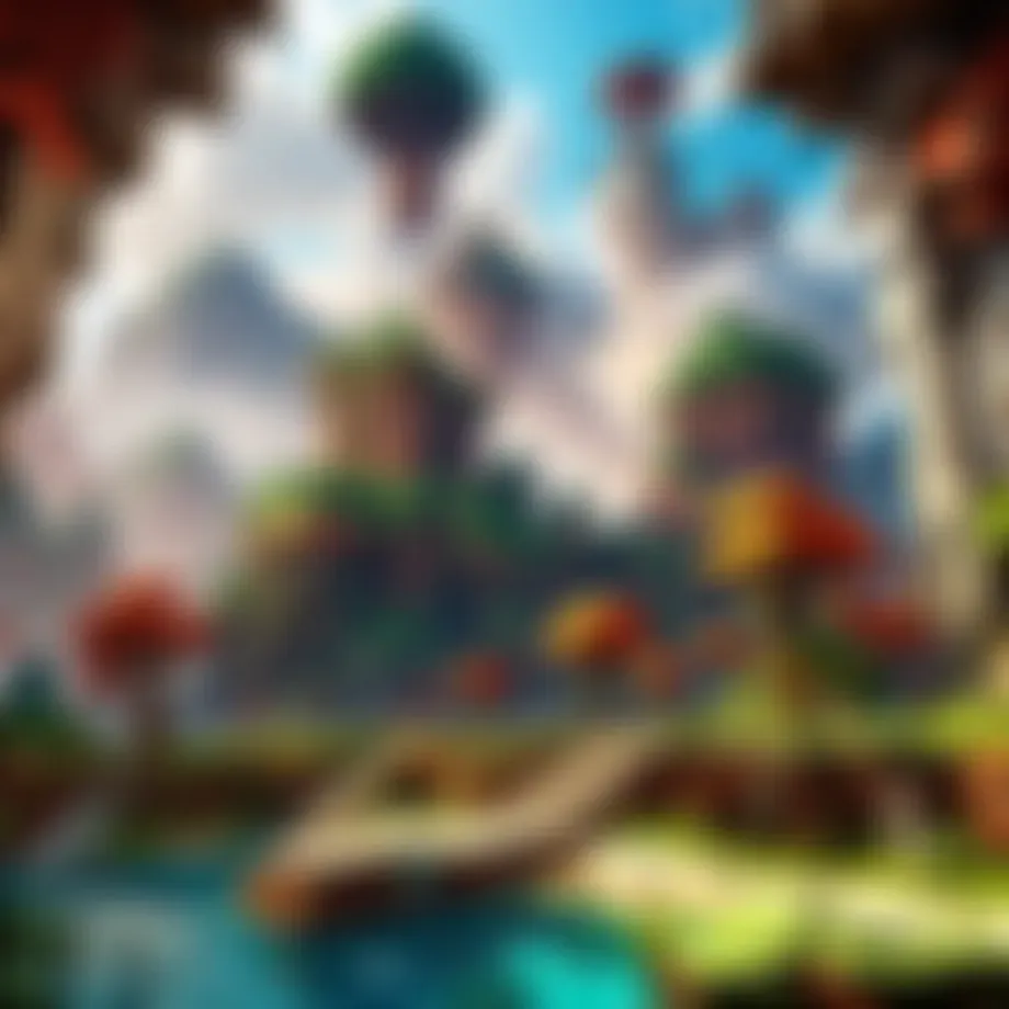 Minecraft fantasy world illustration