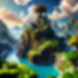 Enchanted Minecraft landscape with mystical creatures