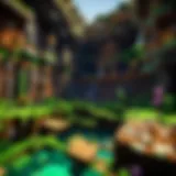 Abstract representation of Minecraft world with mods