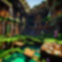 Abstract representation of Minecraft world with mods