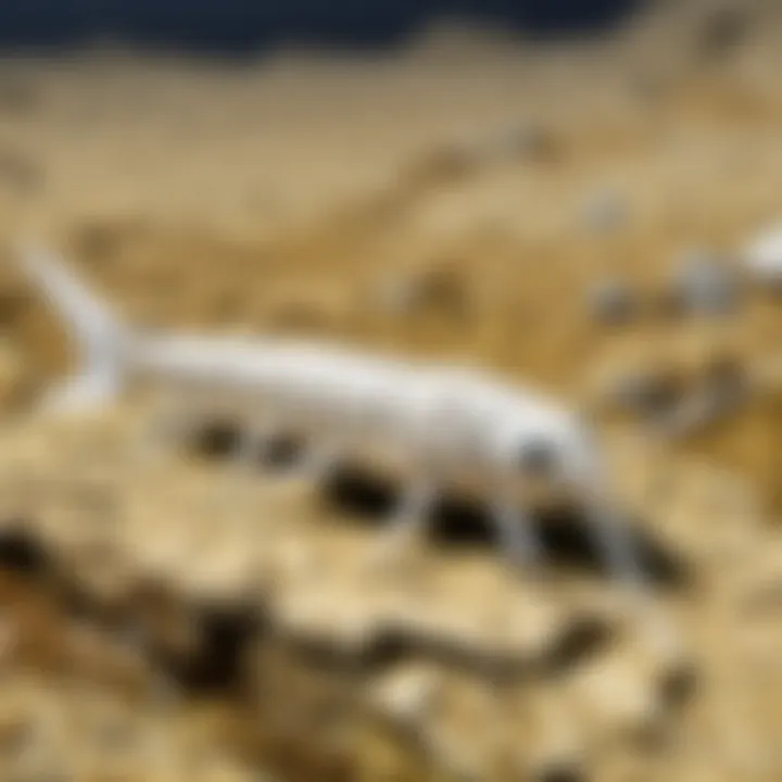 Scene from Minecraft featuring white silverfish, highlighting their interaction within the game environment