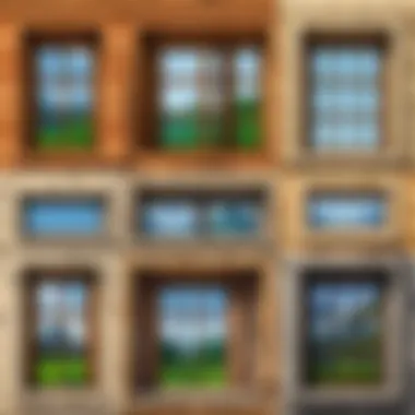 A comparison of standard and TNT tinted windows in a Minecraft structure