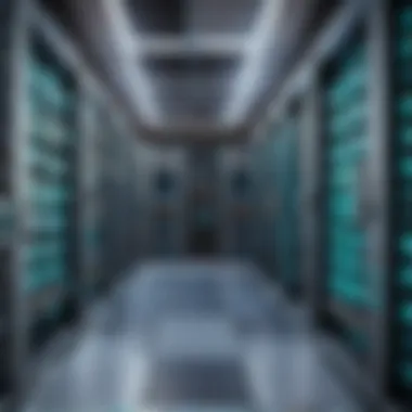 Illustration of a futuristic server room