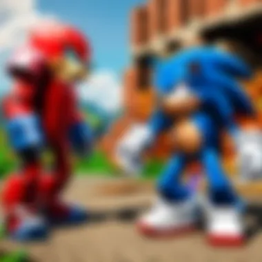 Sonic the Hedgehog Facing Off Against Dr. Robotnik