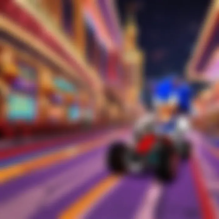 Sonic the Hedgehog Speeding Through Casino Night Zone