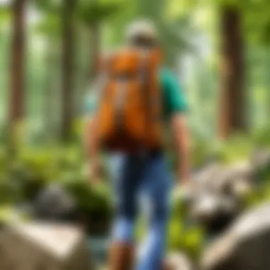 Exploring the LL Bean Warden Pack in a Natural Environment Durable LL Bean Warden Pack in Forest Setting