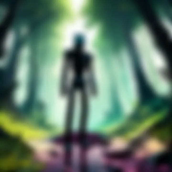 Mysterious enderman in the warped forest