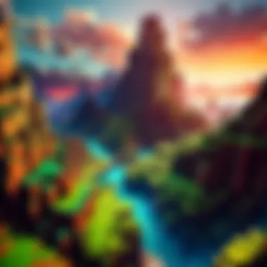 Abstract landscape formation in Minecraft